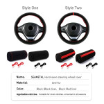 Suede Leather Car Steering Wheel Cover Braid 38cm DIY With Needle Thread