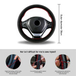Suede Leather Car Steering Wheel Cover Braid 38cm DIY With Needle Thread